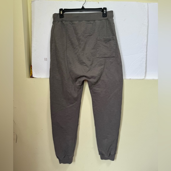 AllSaints Zodiac Cotton Sweat Pants Jogger Drawstring Zip Pocket Pants Harem Tan - Picture 2 of 16